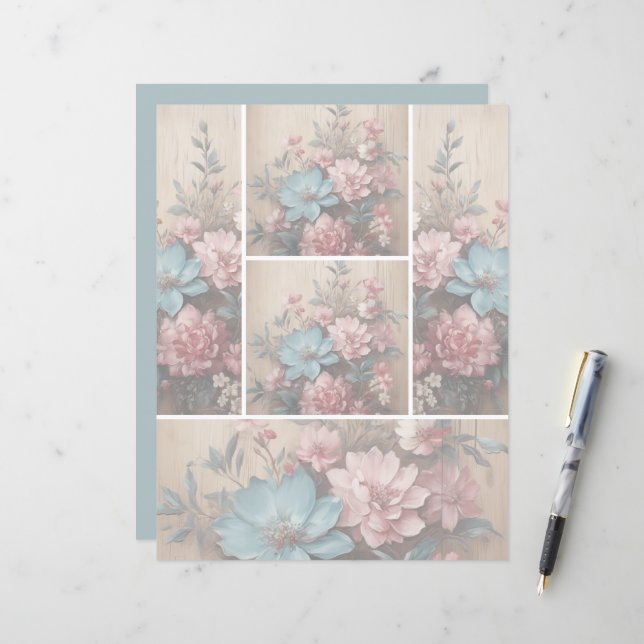 Bloemen Schaduw Zachte lichte achtergrond (Voorkant / Achterkant in situ)