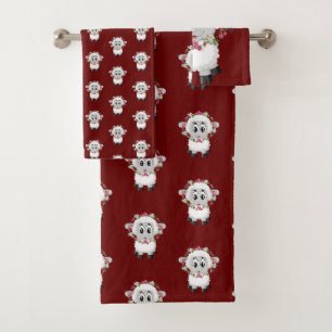 Bloemen Schapen Handen Badkamer Handdoek Sets