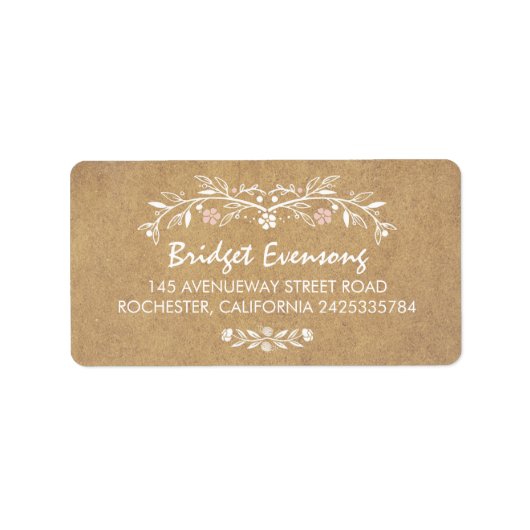 Bloemen Schattige Bruiloft Etiket (Voorkant)