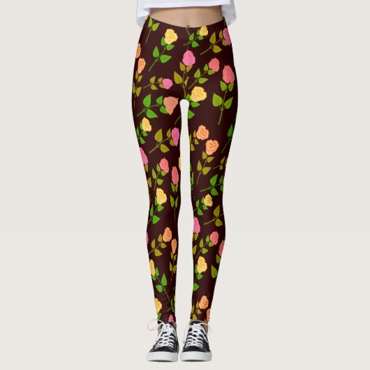 Bloemen Schattigee bloemen Patroon-20320 Leggings (Voorkant)