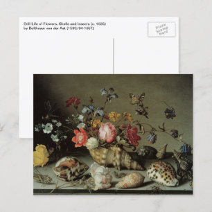 Bloemen, Schelpen en Insecten Balthasar van der As Briefkaart