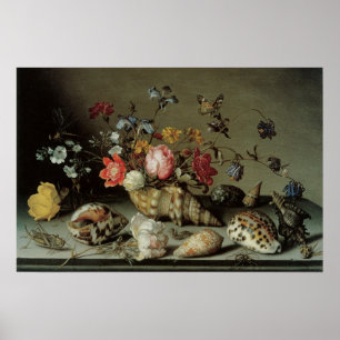 Bloemen, Schelpen en Insecten Balthasar van der As Poster