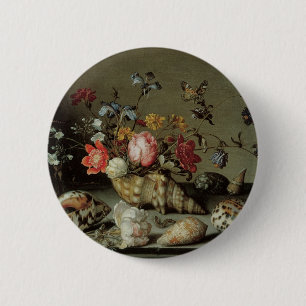 Bloemen, Schelpen en Insecten Balthasar van der As Ronde Button 5,7 Cm