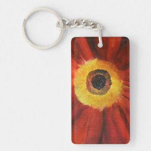 Bloemen Schilderen Rechthoek (dubbelzijdig) Sleute Sleutelhanger