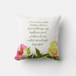 Bloemen Schrift Romeinen 8:28 fleece deken Kussen