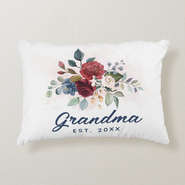 Bloemen Script oma Custom Accent Kussen (Voorkant)