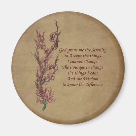 Bloemen Serenity Prayer Inspirerend Magnet Magneet (Voorkant)