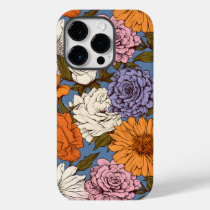  Bloemen Sinaasappel Blauw Cream Boho Wildbloemen Case-Mate iPhone 14 Pro Hoesje