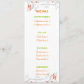 Bloemen sinaasappel limoen groen bruiloft Menu kaa (Achterkant)