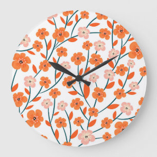 Bloemen Sinaasappels pastel wit naadloos Grote Klok