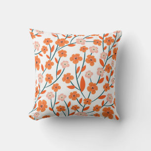 Bloemen Sinaasappels pastel wit naadloos Kussen