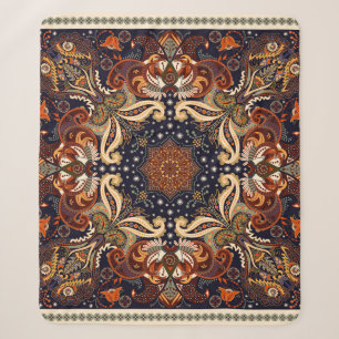 Bloemen sjaal vierkant ornament: Indiase batik. Sherpa Deken