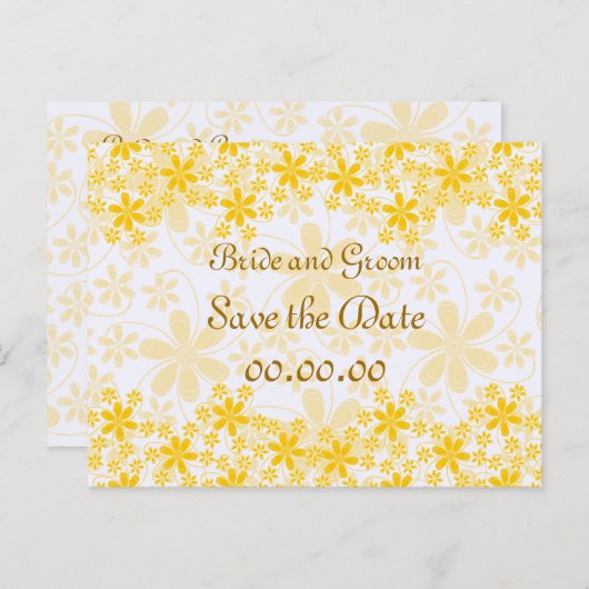  bloemen slaan de datum Briefkaarten op (Voorkant / Achterkant)