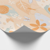 Bloemen, slakken, vlinders. cadeaupapier (Hoek)