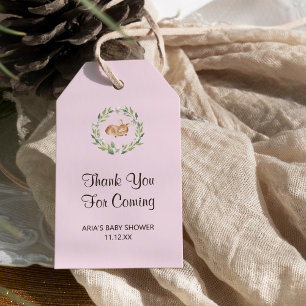 Bloemen Slapen Herten Meisje Baby shower Favor Cadeaulabel