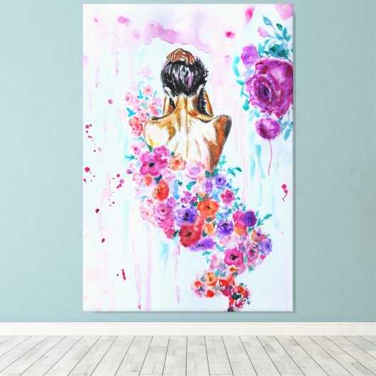 Bloemen Soul Canvas Print (Insitu (Houten vloer))