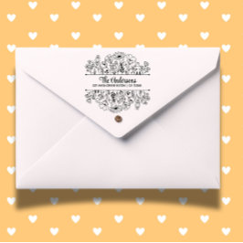 Bloemen Split Monogram Thema Rubberstempel