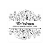 Bloemen Split Monogram Thema Rubberstempel (Afrduk)