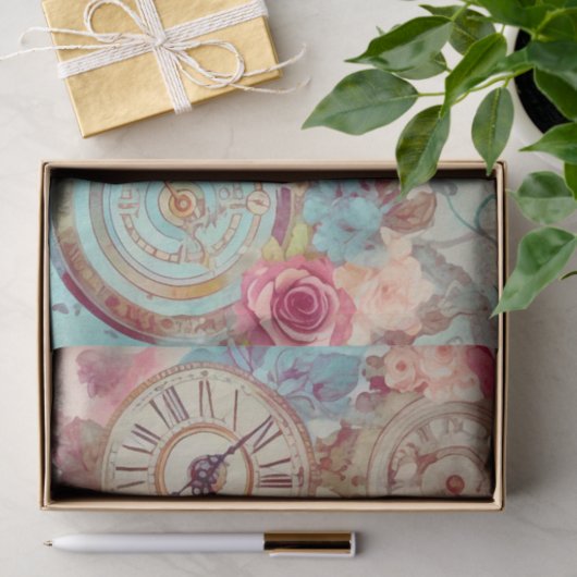 Bloemen Steampunk Tissuepapier (Geschenk)