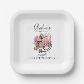 Bloemen Stethoscoop Verpleegkundige Afstudeerder K Papieren Bordje (Voorkant)