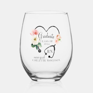 Bloemen Stethoscoop Verpleegkundige Afstudeerder K Wijnglas Zonder Voet