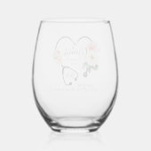 Bloemen Stethoscoop Verpleegkundige Afstudeerder K Wijnglas Zonder Voet (Achterkant)