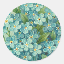 Bloemen sticker met blauw vergeet-me-nots