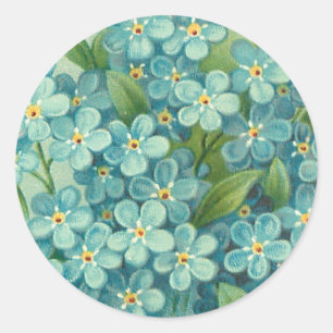 Bloemen sticker met blauw vergeet-me-nots