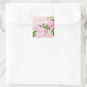 Bloemen  sticker w / roze roos (Tas)