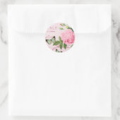 Bloemen sticker w / roze roos (Tas)