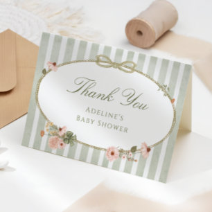 Bloemen Stile Herfst Baby shower Bedankt Kaart