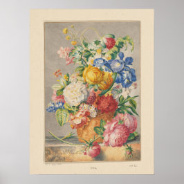 Bloemen Stilleven met  rand Poster