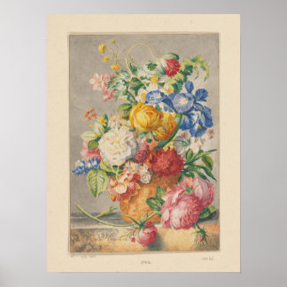 Bloemen Stilleven met  rand Poster