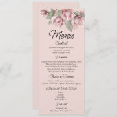 Bloemen, stoffige roos Blush bruiloft Menu (Voorkant / Achterkant)