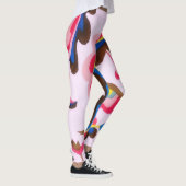 Bloemen  Style Roze Kleurrijke Leggings (Rechts)