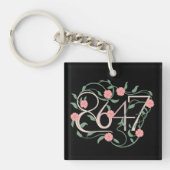 Bloemen Subtiele Anti Trump 8647 86 47 Boho Sleutelhanger (Voorkant)