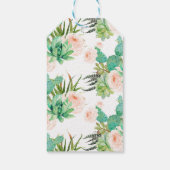 Bloemen Succulent Cactus Fiesta Baby shower Cadeaulabel (Achterkant)