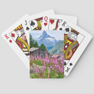Bloemen Summer Matterhorn Zwitserland Pokerkaarten