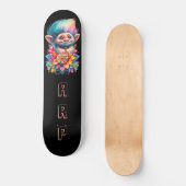 *~* Bloemen Sweet Troll AP89 Neon Regenboog Initia Skateboard (Voorkant)