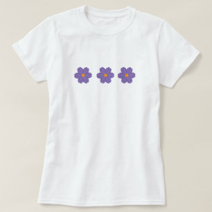 Bloemen T-shirt, paarse wilde bloem T-shirt