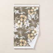 Bloemen Taupe, Ivoor, Witte Mengsels Bad Handdoek (Handdoek)