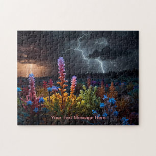 Bloemen te midden van het Lightning Storm Legpuzzel