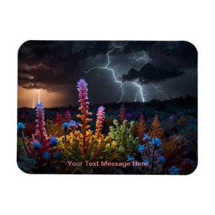 Bloemen te midden van het Lightning Storm Magneet