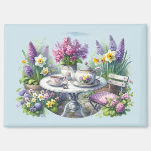 Bloemen Tea Party in de tuin Magneet
