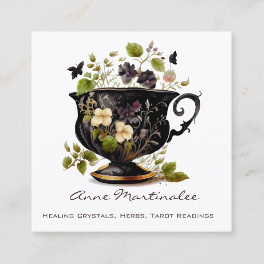 Bloemen  Teacup Square Visitekaartje (Voorkant)