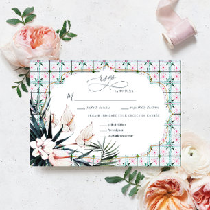 Bloemen Tegels Marokkaans Tropisch Trouw RSVP Kaartje