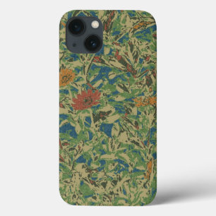 Bloemen tegen bladcamouflage iPhone 13 hoesje