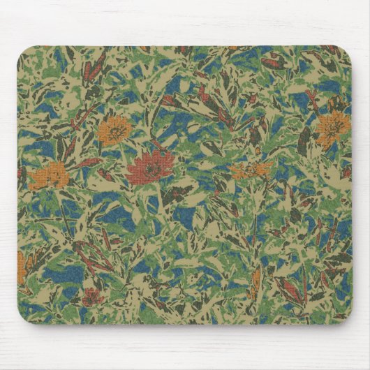 Bloemen tegen bladcamouflage muismat (Voorkant)