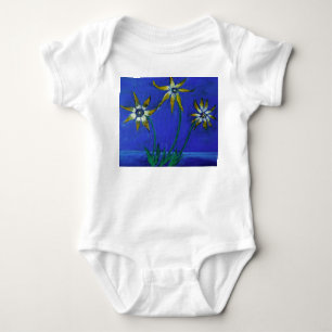 Bloemen Tekenen van Baby Jersey Bodysuit, wit Romper