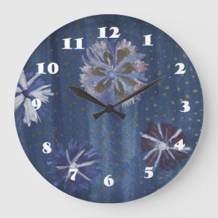 Bloemen Tekening Ronde (Grote) Wandklok Grote Klok